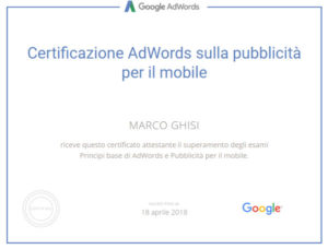 Certificazione AdWords sulla pubblicità per il mobile