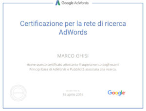 Certificazione per la rete di ricerca AdWords